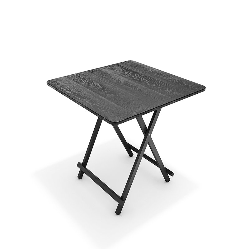 Kruter Foldable Square Dining Table, 74cm H x 70cm L x 70cm W, Black