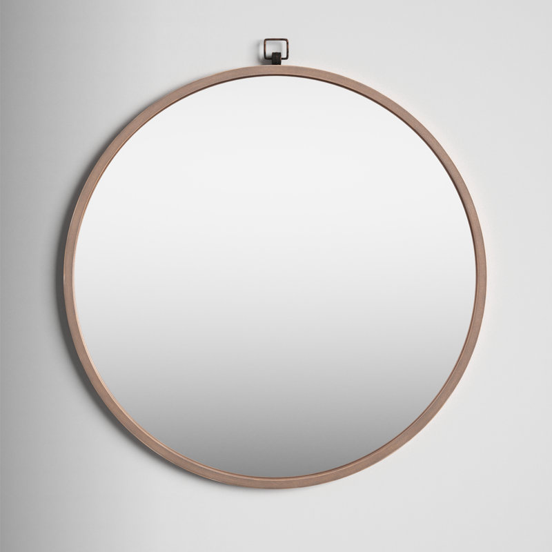 Vintage Glamour 36" Antiqued Bronze Round Wall Mirror