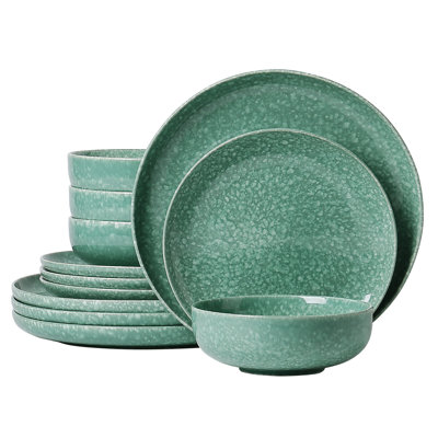 Jody 12 Piece Stoneware Dinnerware Set, Service For 4