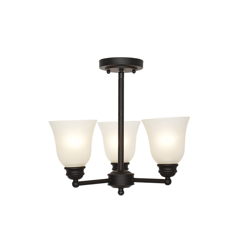 Pirro Glass Semi Flush Mount, Bronze