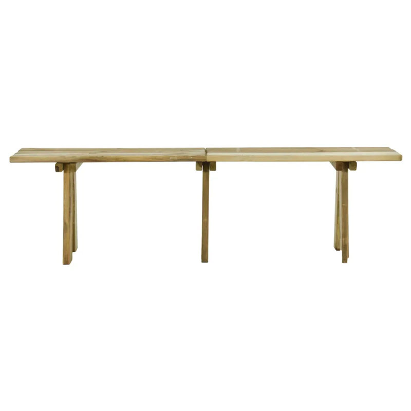 Berowalt Solid Wood Teak Outdoor Bench, 45cm H x  160cm W x  38cm D
