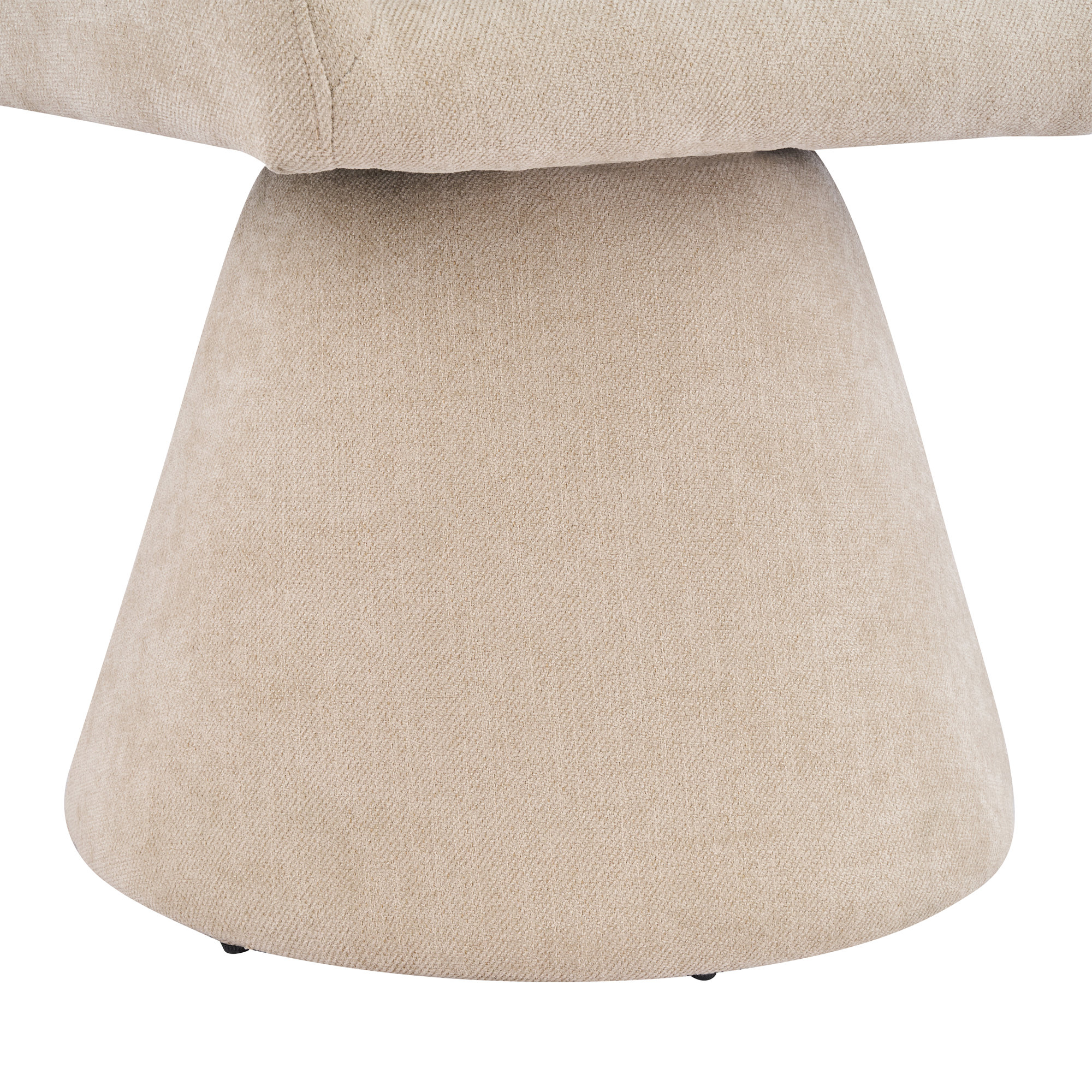 Swainswick Modern Sculptural Upholstered Swivel Dining Chairs with Pedestal Base, Oatmeal