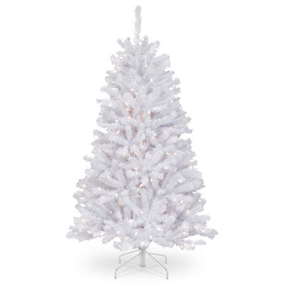 North Valley Spruce 4.5 ft. White Spruce Tree with Clear Lights