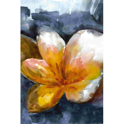 Grande aquarelle fleur orange