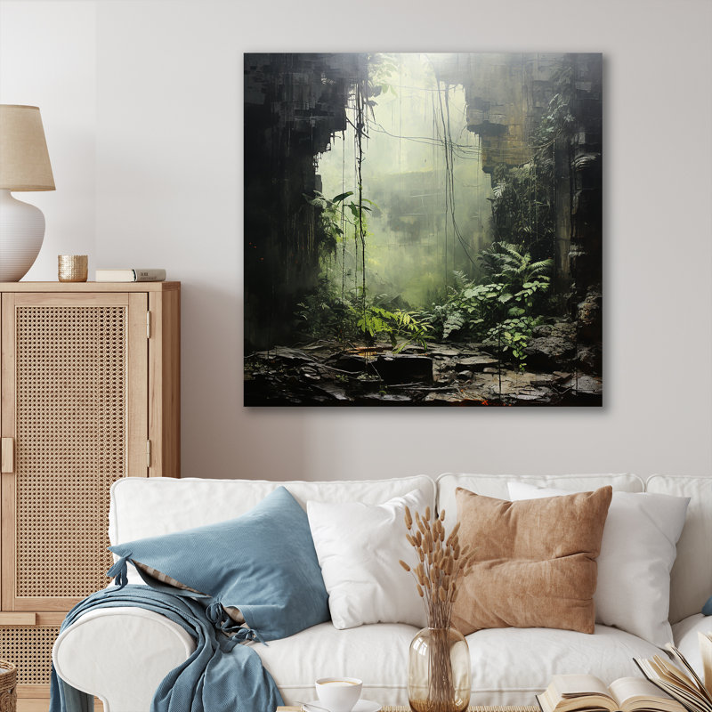 Jungle Cave Serenity sur impression sur toile, H 30 po x l 30 po x P 1 po, Toile tendue