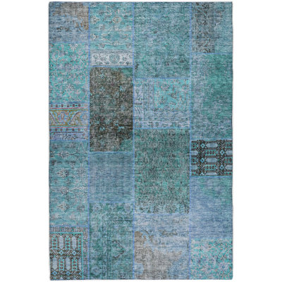 Premium Machine Washable Dream Shag ADS669 Patchwork Rug