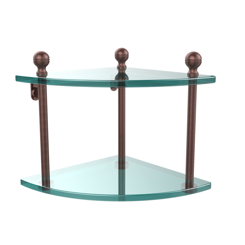 Morosini 2 Piece Corner Shelf, Antique Copper