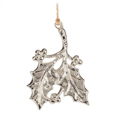 Simple Flat Holly Berries And Leaves Ornament
