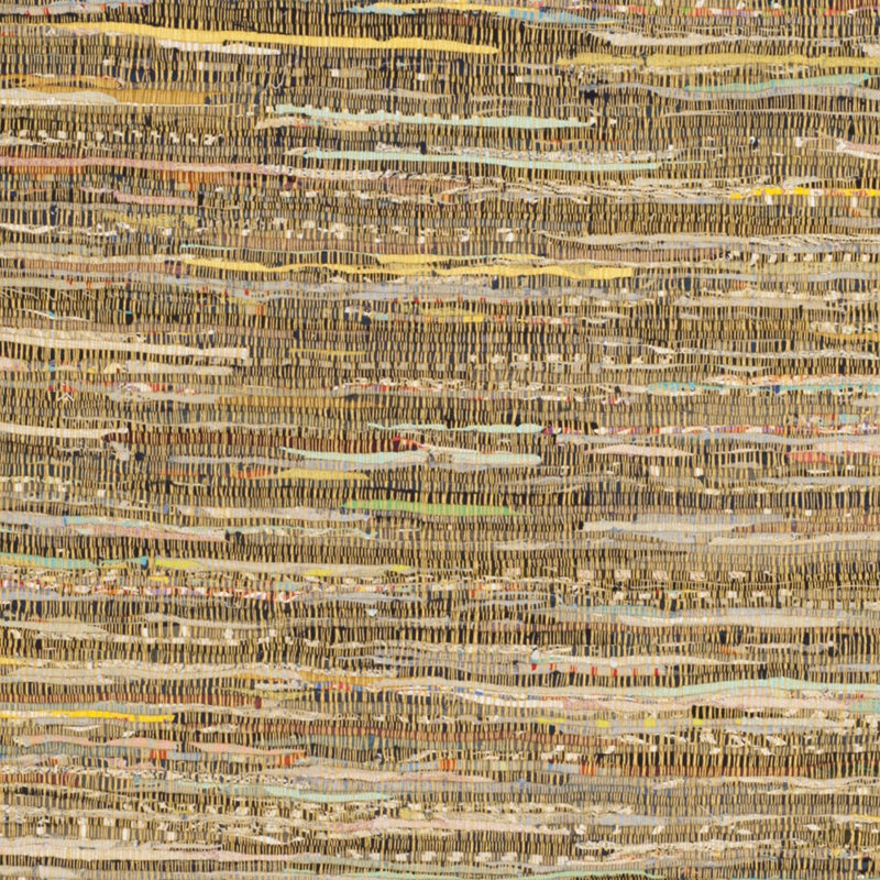 Desilva Rug Hand Woven Cotton Striped Rug, Round 6'