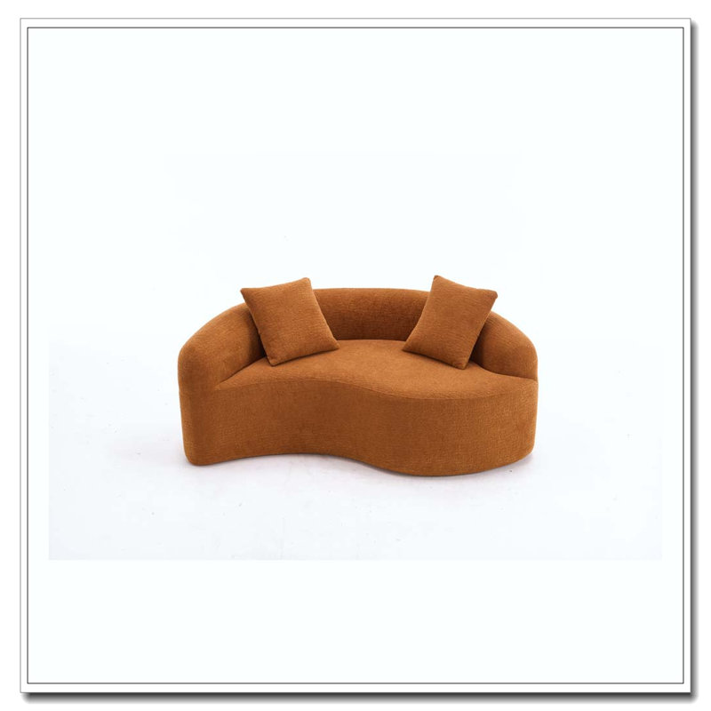 Canapé modulaire courbé en chenille, Orange