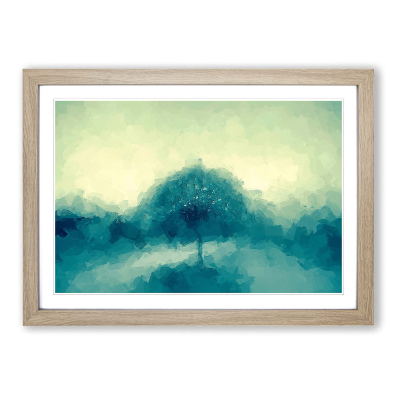 Jazz Tree in Abstract - Framed Print, 60cm H x 91cm W x 2cm D, Oak