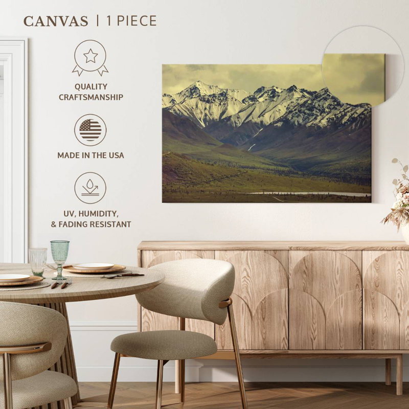 Alvord Alaska's Snowy Mountains, 34" H x 51" W