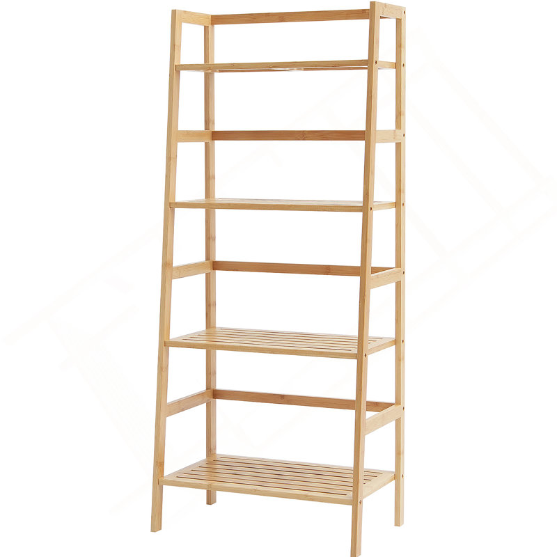 4-Tier Bamboo Ladder Shelf, Rattan Shelf, Trapezoid Open Bookcase, Display Storage Rack Organizer, Freestanding Flower Plant Stand, Ladder Bookshelf Ideal For Bathroom, Bedroom, Office, Study, Natural