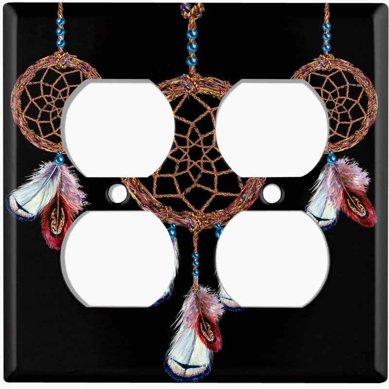 Patterned 2 - Gang Duplex Outlet Standard Wall Plate