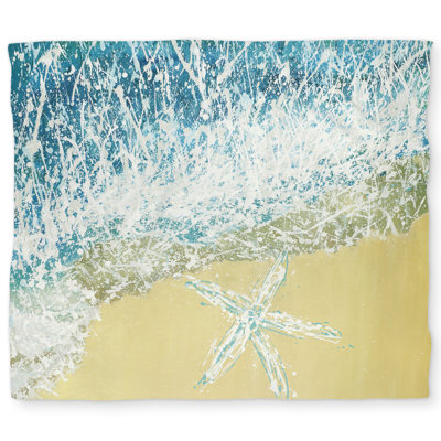 Left Side Seastar Turquoise King Duvet Cover | Home Decor