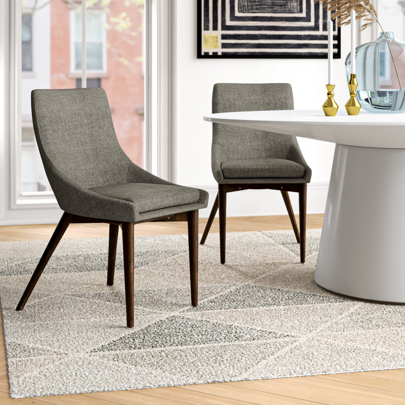 Chaise d'appoint rembourrée en coton gris Garelli