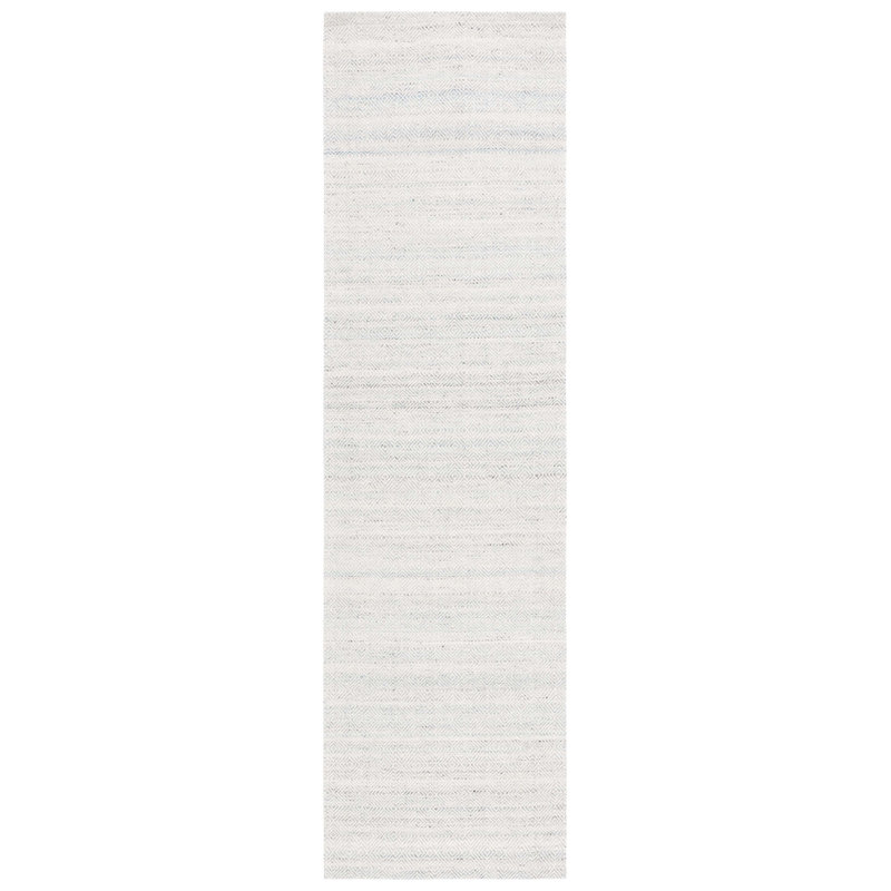 Msr9675 Wilton Martha Stewart Hand Woven Wool Cotton Geometric Rug in Light Blue/Ivory, Runner 2'3" x 8'