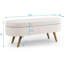 Banc de rangement repose-pieds ovale, pieds en bois d'hévéa (43,5 po x 16 po x 16 po)-429104057