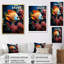 Magnifiques poissons-papillons bleus et oranges - impressions sur toile plage et océan-95880044-95880045