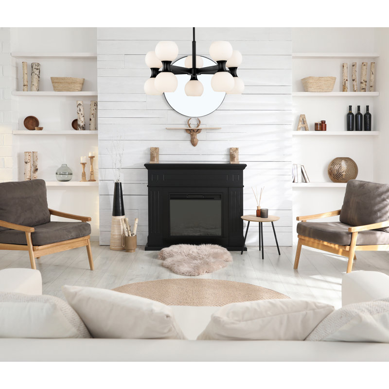 10 - Light Dimmable Geometric Chandelier, Matte Black