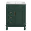 Meuble-lavabo de 24 pouces avec lavabo en céramique, conception compacte pour petits espaces, armoire moderne avec 2 tiroirs et tablette réglable, meubles-lavabos-345791013