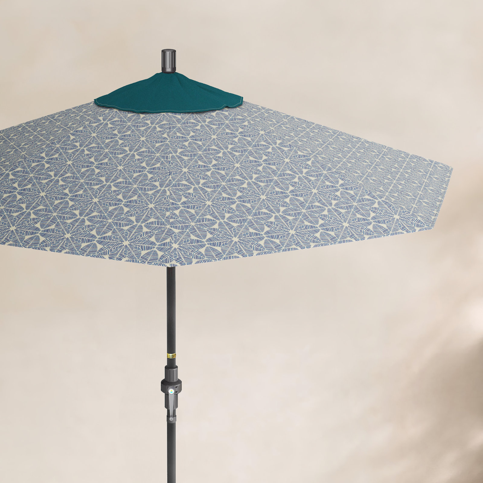Santana 108'' Outdoor Umbrella, Palmetto Azure - Pacifica Premium