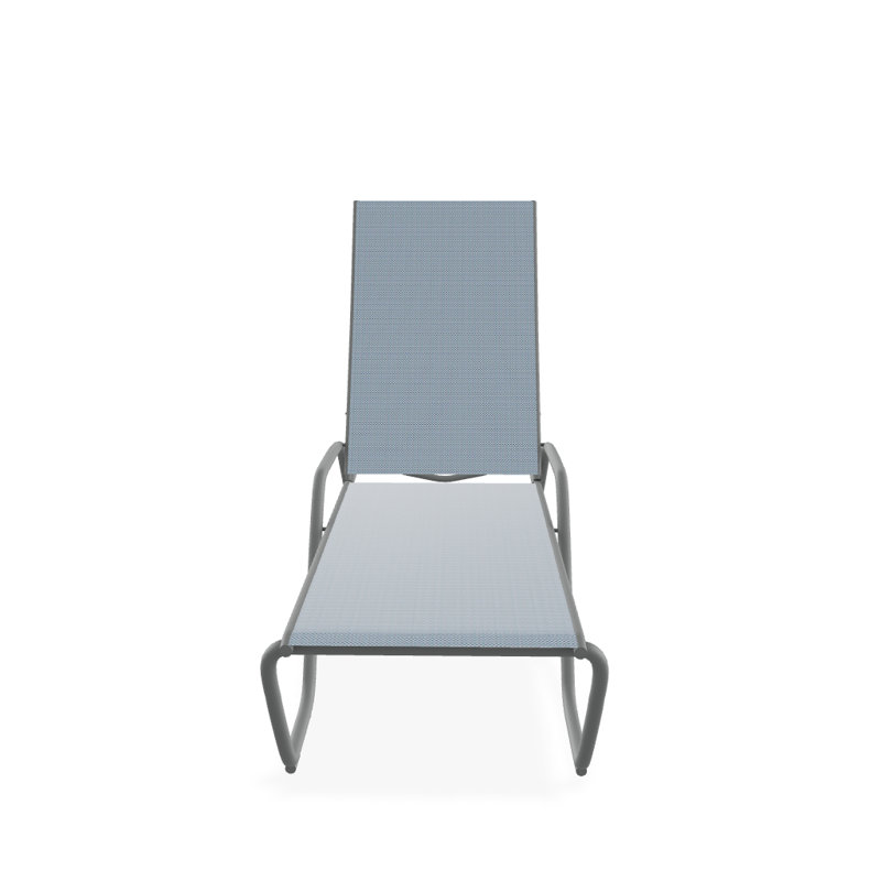 Outdoor Rust-Resistant Metal Chaise Lounge, Textured Graphite, Jay