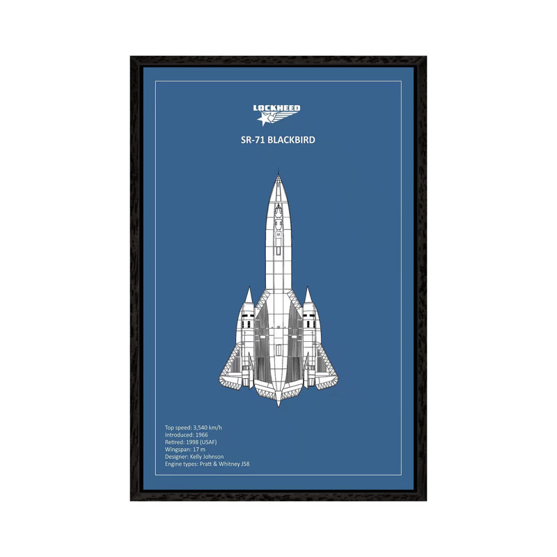 BP Lockheed SR-71 by Mark Rogan - Print on Canvas, Black Framed, 101.6 cm H x 66.04 cm W