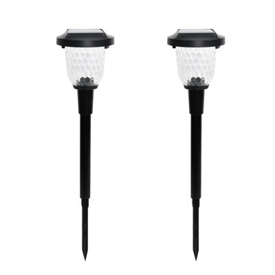 Allal Black Solar Powered Metal Pathway Lights Pack