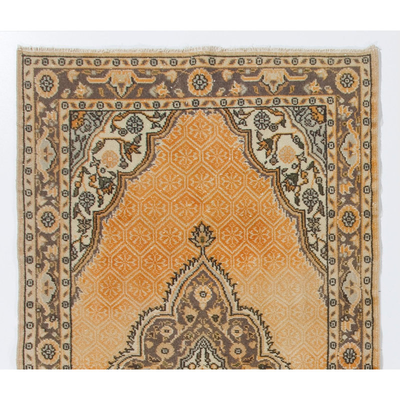 Tapis turc rétro fait à la main Oushak