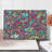 Ambesonne Groovy Cutting Board Large Size Funky 60s Fun Retro Multicolor