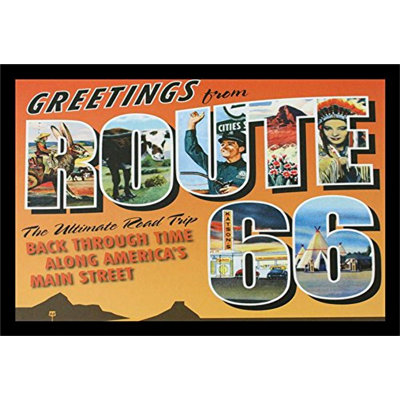 «Greetings from Route 66 Retro» - Cadre photo avec impressions sur papier