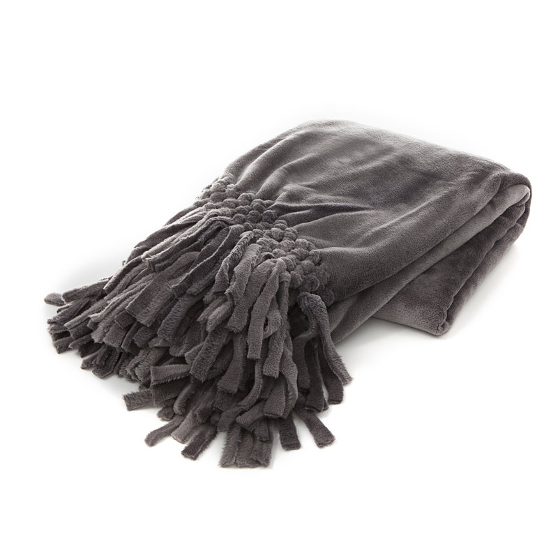 Rio Polyester Blanket or Throw, Charcoal