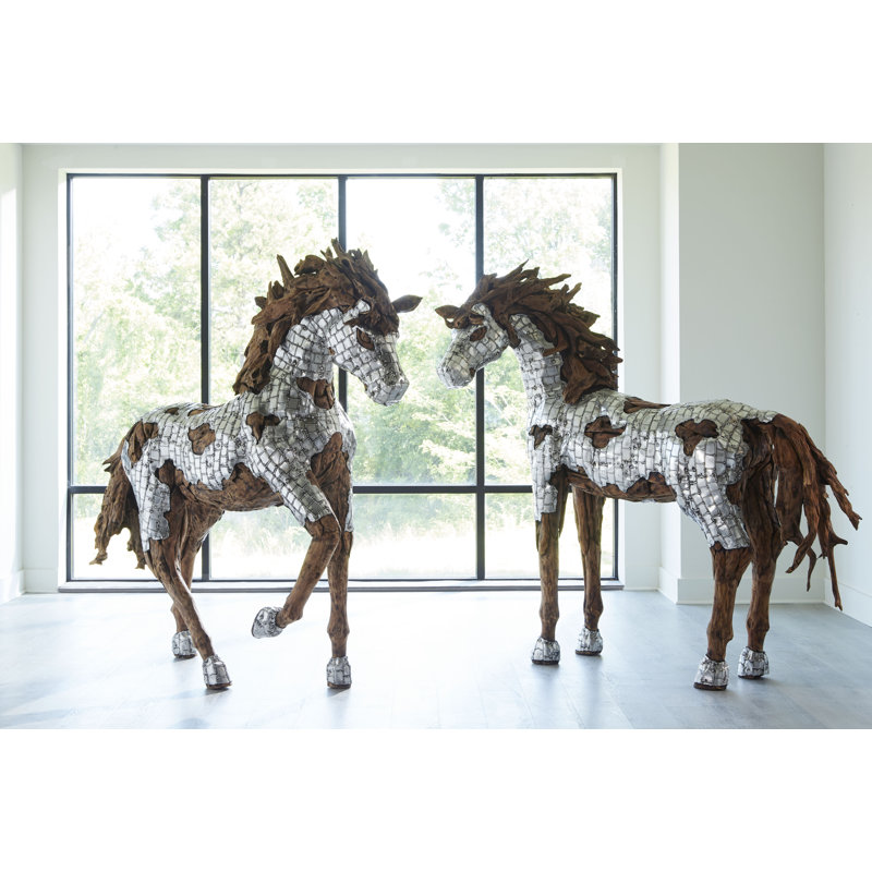 Mustang Horse Armored Sculpture, Galloping