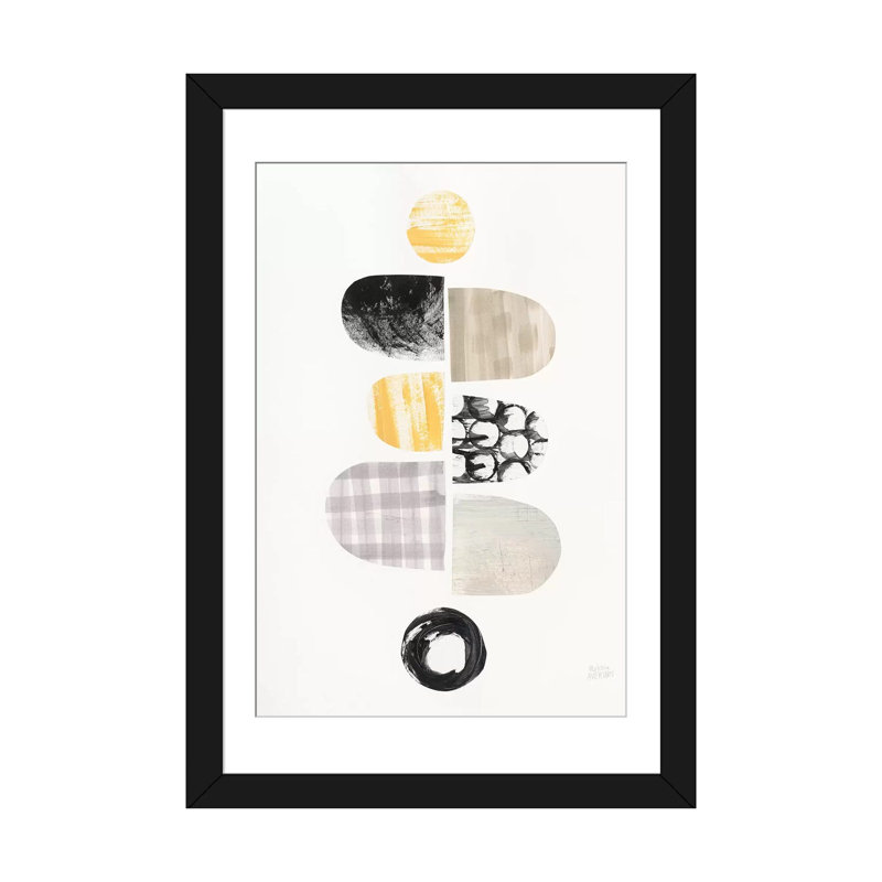 « mod neutrals i », impression sur toile, H 24 po x l 16 po x P 1 po, Papier avec cadre noir, Blanc