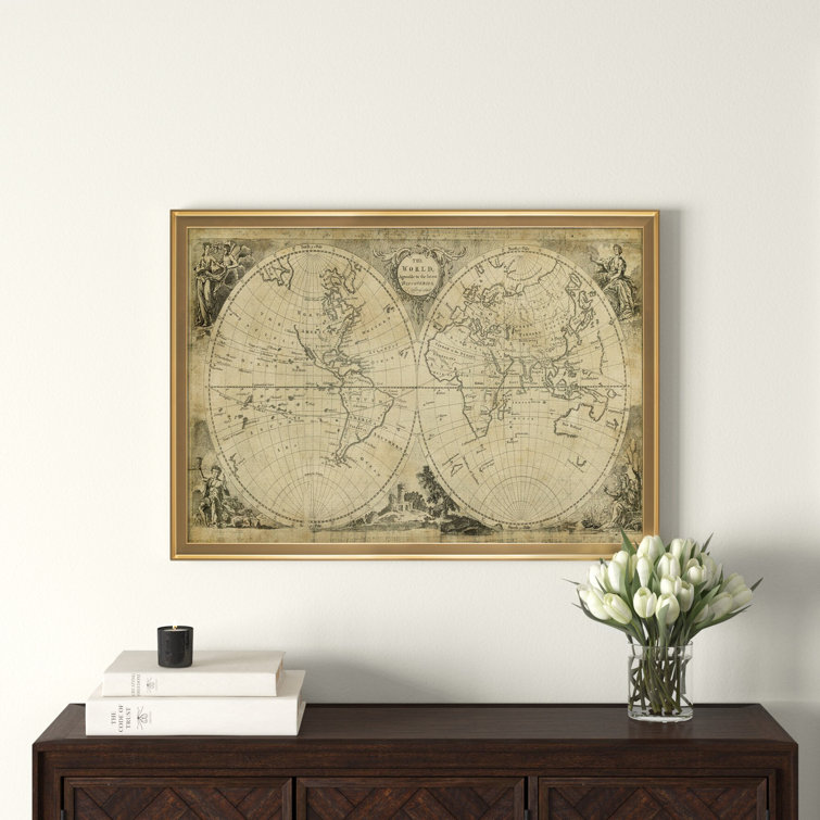 Non Embellished World Discoveries Map - Picture Frame Print
