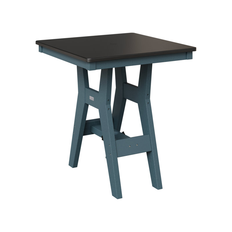 Table carrée à hauteur de comptoir 28 po Berlin Gardens Harbor, H 35,5 po x l 28 po x P 28 po, Ardoise, Noir martelé