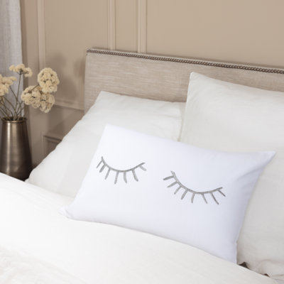 Eyelash Rectangular Cotton Pillow Cover and Insert