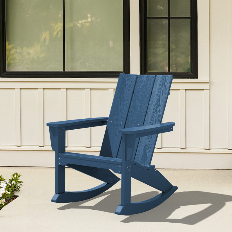 Chaise Adirondack berçante en PEHD Wolak, Marine