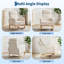 Chaise berçante en velours côtelé avec repose-pieds, dossier haut de 26 po, capacité de 300 lb, beige, 36,22 po x 25,98 po x 40,16 po