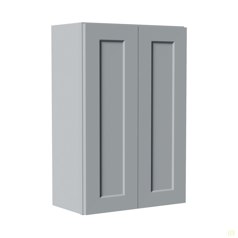 Armoire murale en bois massif avec portes à fermeture douce, tablettes réglables - rangement à double porte de 24 po pour la cuisine, la salle de bain, la buanderie, le garage (assemblage facile, l 24 po x P 12 po x H 36 po)