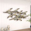 Décoration murale vol d'oiseau en métal blanc 48 po x 3 po x 23 po-1532235530