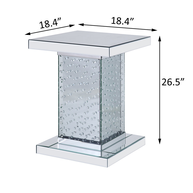 Table de bout, miroir et faux cristaux