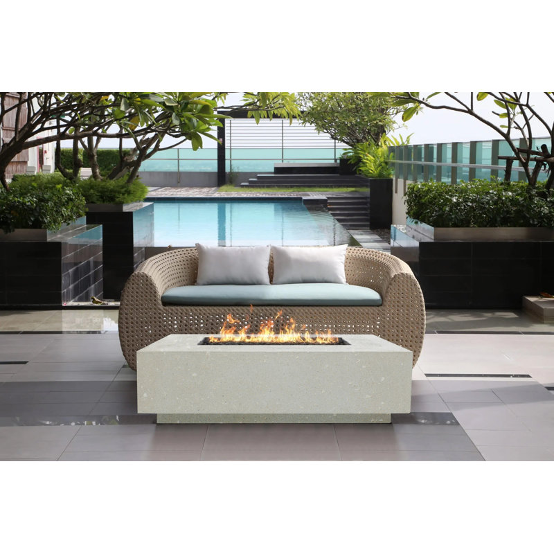Fire Pit Rectangular 60in X 32in Limestone Ng (lp Kit Included)