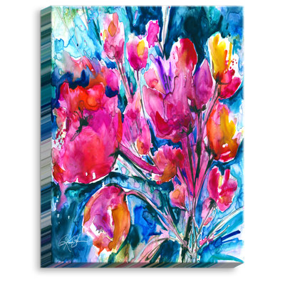 Reproduction d’art sur toile tendue "color fleuris" par kathy stany