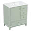 Meuble-lavabo de salle de bain avec lavabo, une porte avec tablette et trois tiroirs, porte à fermeture en douceur-893434483-893434487