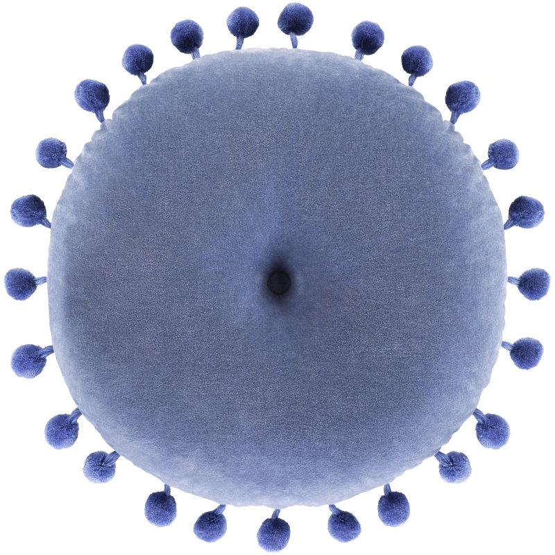  Round Pillow Cover, Denim
