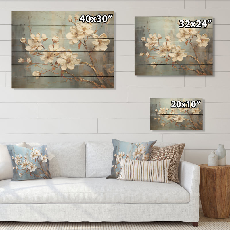 Jonquilles de beauté dorée, décorations dorées - jonquilles en bois sur bois de pin naturel, H 10 po x l 20 po
