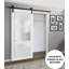 Lucia Frosted Glass Barn White Door with Installation Hardware Kit-49203649-49252457