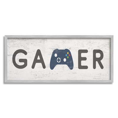 " Gamer Typography Kids' Video Game Controller Sign " by Daphne Polselli